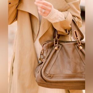 Chloe Paraty Medium Bag, Camel Calfskin, Good Condition